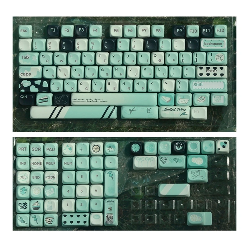 Fantasy Summer Tastenkappen für mechanische Tastatur, 131 Tasten, PBT, MOA-Profil, wärmesublimiertes Tastenkappen-Set N2UB