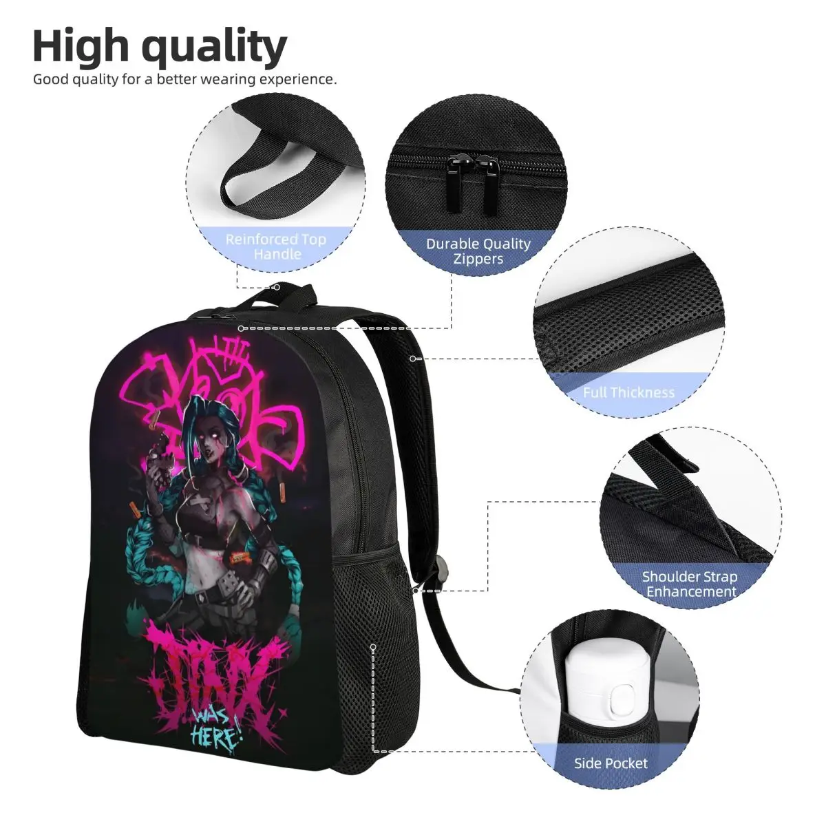 Get Jinxed Arcane Jinx Game Fans Gifts Gaming Kid Backpack for Kids Boys Girls Backpacks Kawaii Preschool Child School Bags