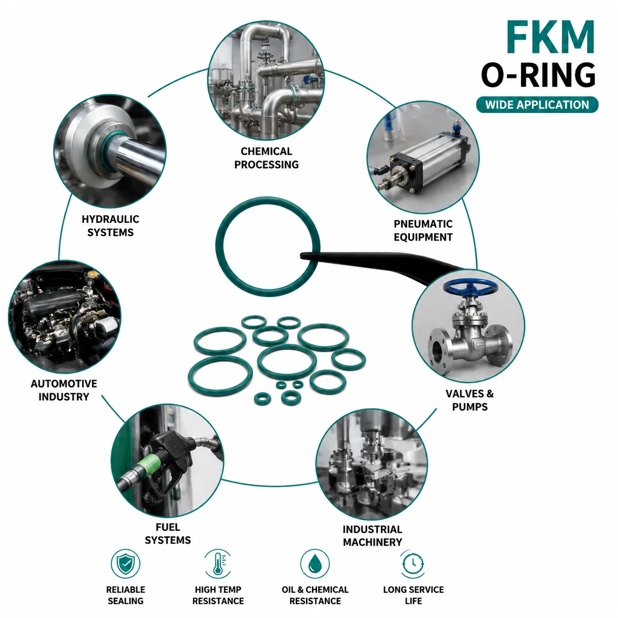 225 Pieces FKM Fluororubber O-ring Repair Kit, Inner Diameter 6-30mm CS 1.9mm, Special for High Temperature and High Pressure