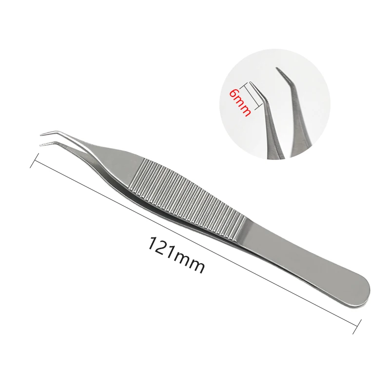 Pince à cheveux en acier inoxydable pour greffe capillaire FUE, forceps coudé pour implantation, outil de fixation pour implantation capillaire