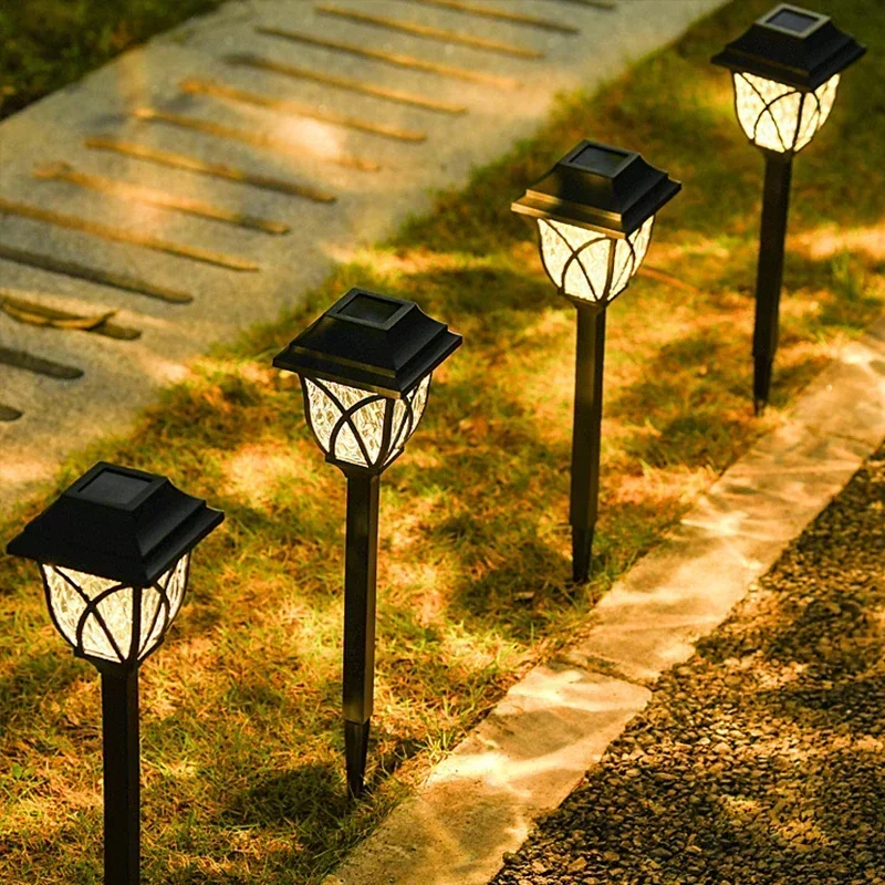 2024 New 8 Pack Solar Yard Lights Bright Lawn Lights Outdoor Waterproof Led Solar Pathway Lights Landscape Path Lights