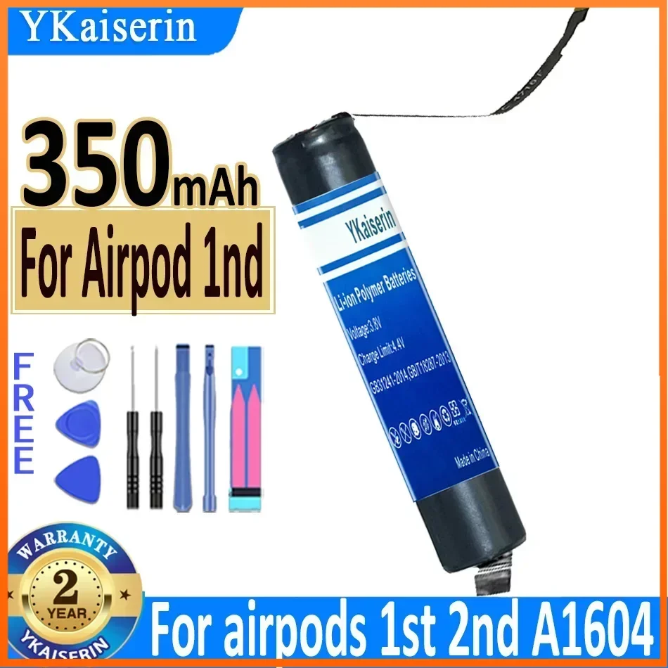 

Аккумулятор ykaisсеребрин 350 мАч для airpods 1st 2nd 1 2 A1604 A1523 A1722 A2032 A2031 3rd TWS Аккумулятор для наушников