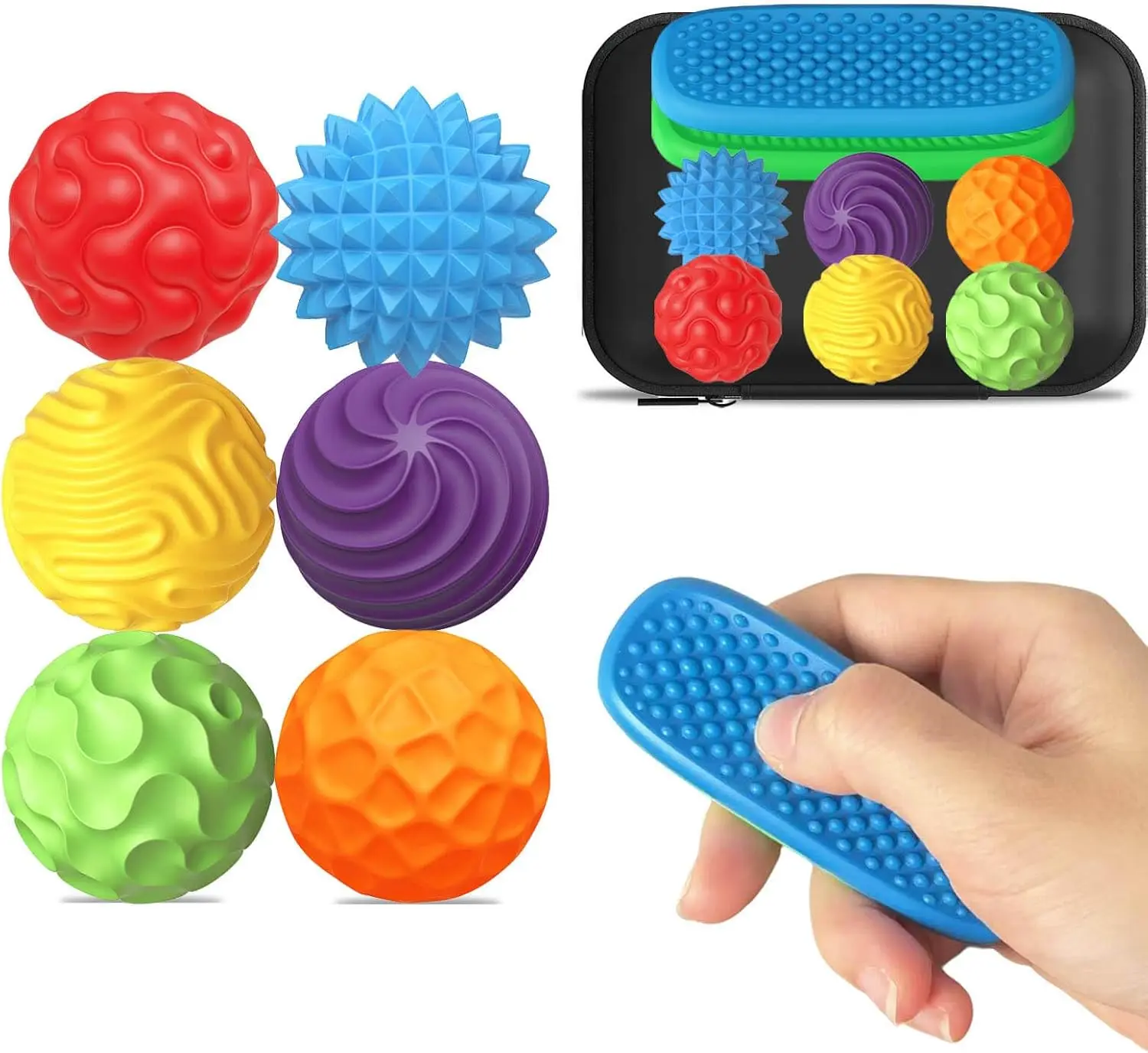 

8-Piece Silicone Magnetic Balls & Sensory Stones, Stress Relief Fidget Toys for Autism ADHD Anxiety, Office Desk Gifts