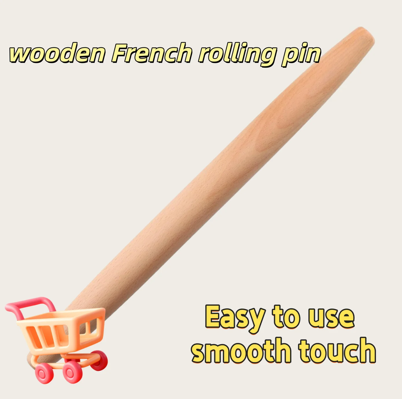 

Французская скалка для выпечки, деревянный конический ролик для выпечки — идеально подходит для помадки, корочки пирогов, теста для печенья