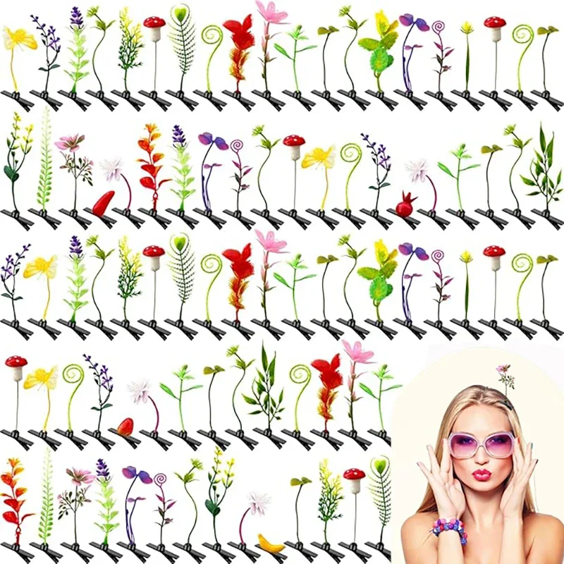 Pinces à cheveux unisexes, 10 pièces, plantes artificielles amusantes, épingles à cheveux, petits cadeaux, accessoires pour cheveux de fête, prix scolaires