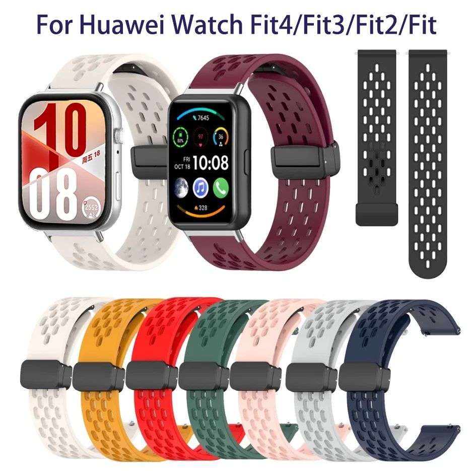 

Силиконовый ремешок с магнитной застежкой для Huawei Watch Fit New SE 2 Fit2, мягкий ремешок карамельных цветов для часов, спортивный браслет, петля