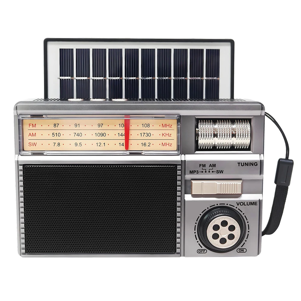 راديو بالطاقة الشمسية مع مكبر صوت BT راديو محمول يدعم بطاقة TF ومحرك USB وراديو الطوارئ للطوارئ الخارجية