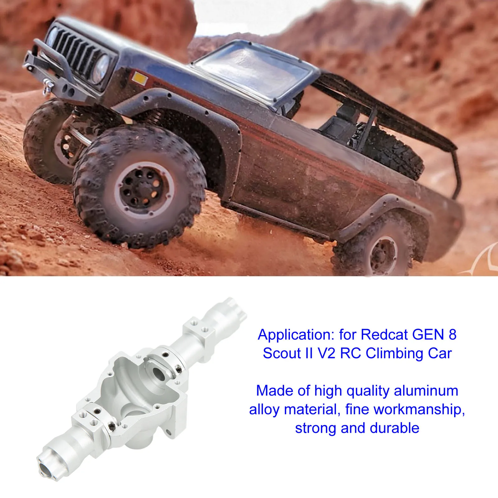 

Aluminum Alloy Axle Housing Aluminum Alloy Front Rear Axle Housing for Redcat GEN 8 II V2 RC Climbing Car Axle Housing