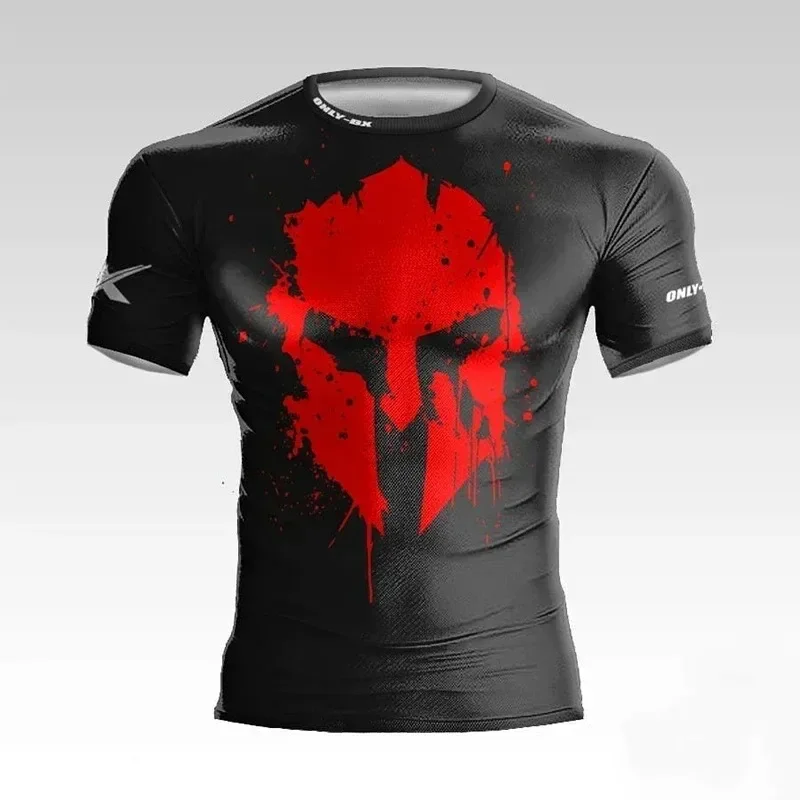 Summer New Style Spartan Helmet 3D Printed Men's T-shirt for Boxing and Fitness Daily Outdoor Sports Tops Trend Streetwear
