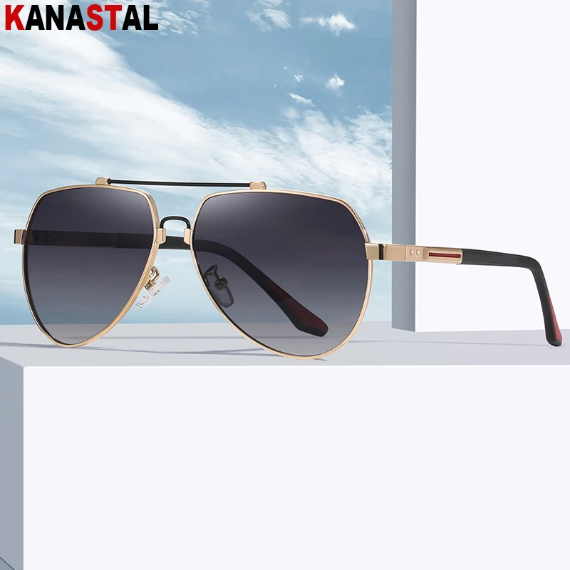 Men\'s Polarized Sunglasses UV400 Fashion Pilot Sun Glasses Male Metal Eyeglasses Frame Driving Flying Fishing Cyling Eyewear