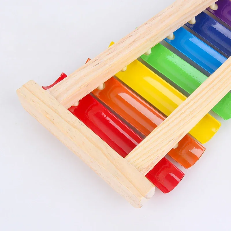 Xilófono Multicolor de madera, 8 tonos, instrumento Musical de madera, accesorios para bebés y niños