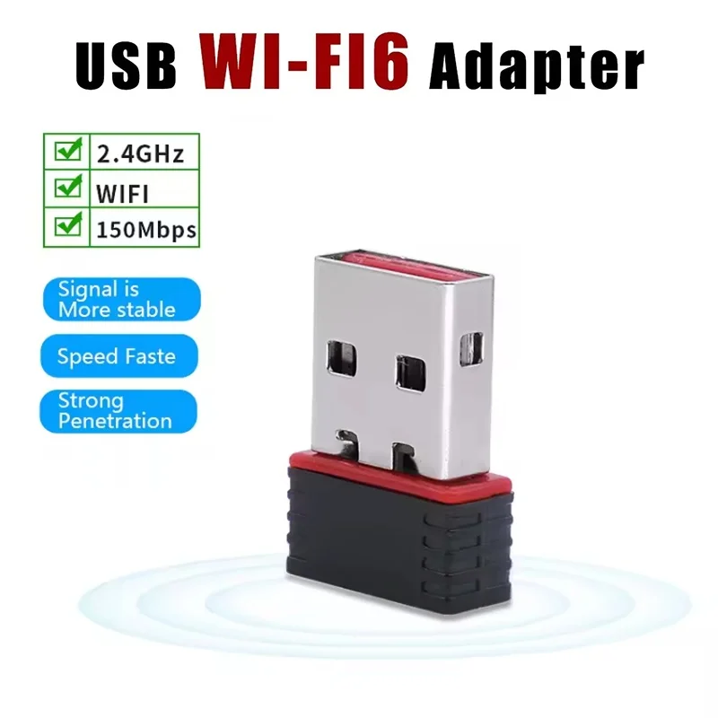Mini WiFi 6 Network Signal Reception Driver-Free Wi-Fi Adapter USB WiFi Adapter Plug And Play 2.4G Network Card For PC Computer