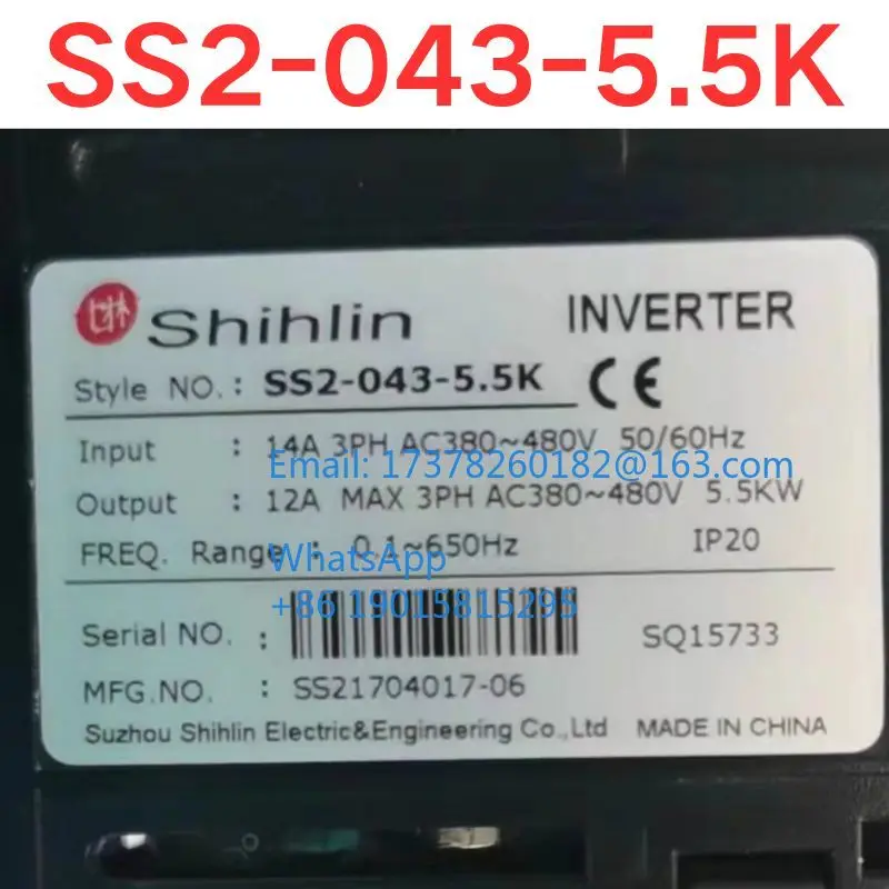 Teste de segunda mão OK Inversor SS2-043-5.5K