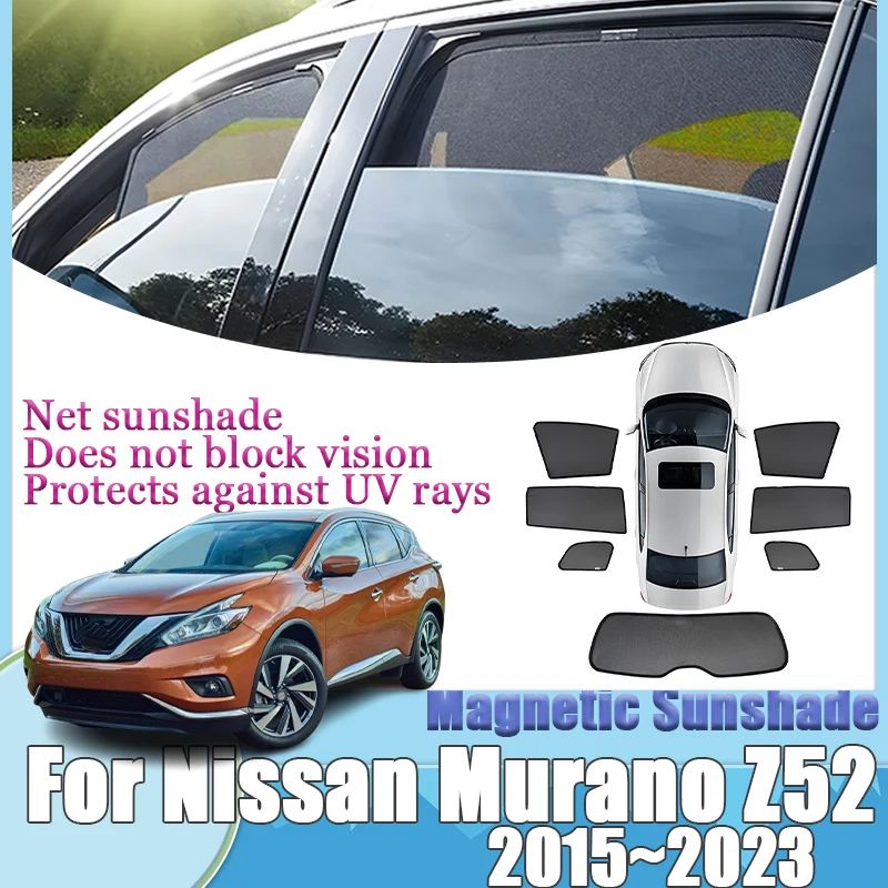 

Car Mesh Sun Shade For Nissan Murano Z52 MK3 2015-2023 Magnetic Visor UV Blocking Pad Sun Shade Privacy Curtain Auto Accessories