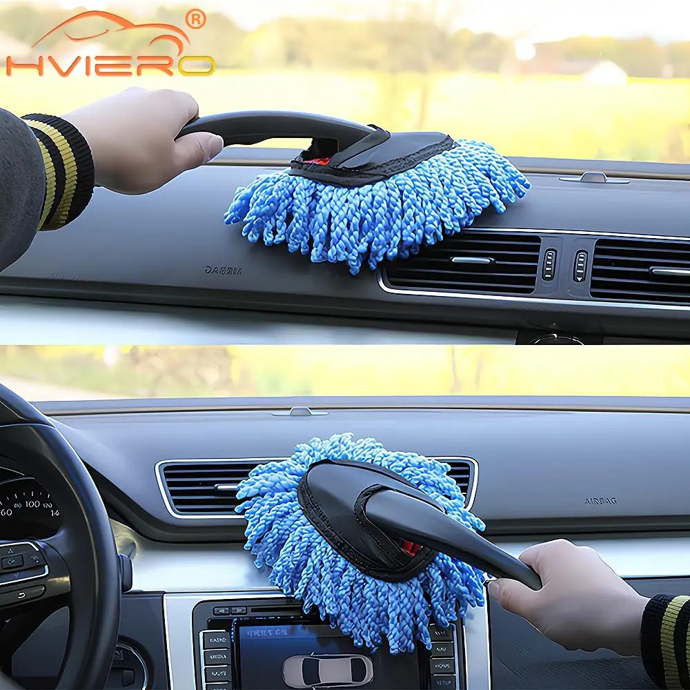 Car Dust Removal Small Duster Wipe Car Soft Brush Cleaning Mini Bristle Brush Dust Removal Nanofiber Car Interior cleaning mop