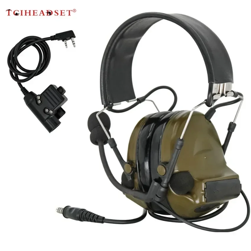 TCIHEADSET TacticalCII Headset Airsoft Military Headphone Noise Reduction Pickup Hearing Protection Earmuffs With U94 PTT