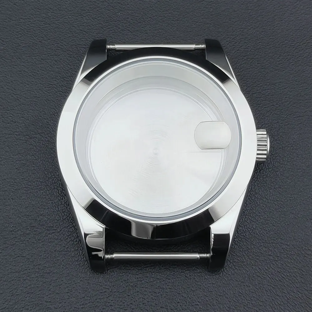 Neiton 36mm/39mm Silver Watch Case Sapphire Fit NH35 NH36 NH34 Movement Bevel Edge Good Quality316L Stainless Steel