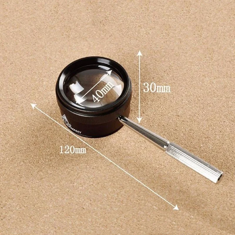 30X 40mmPortable Handheld Jewelry Magnifying Opticals Glass For Watch Repair Tool Handle Loup Magnifier