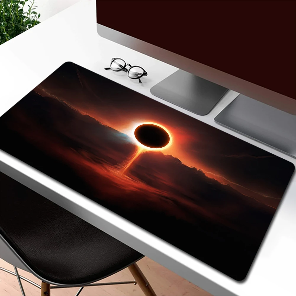 

Locking Edge Gaming Mouse Pad Large Mousepad Gamer Art Black Hole Mouse Mat Laptop Desk Mat 90x40cm Keyboard Pad Big Table Mats