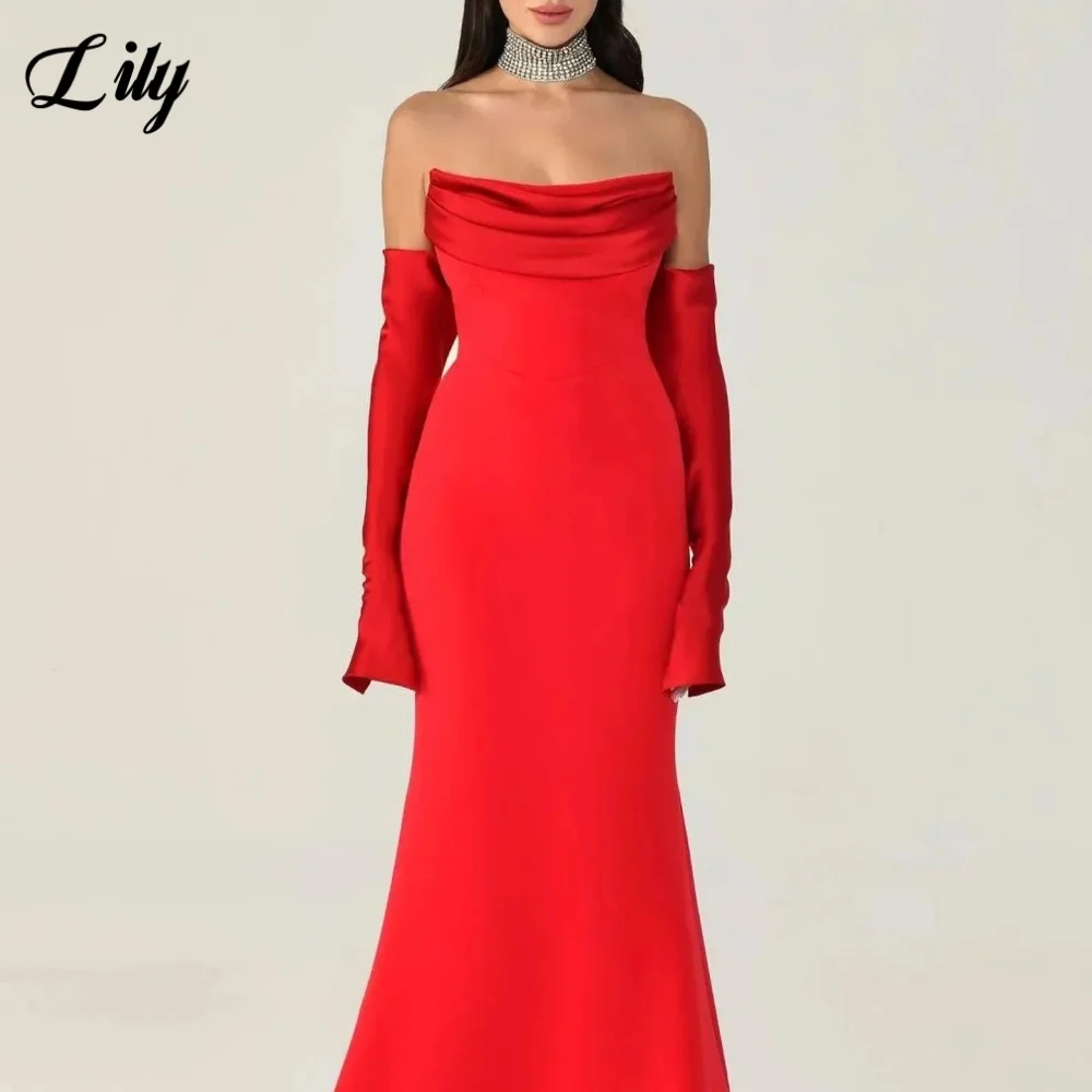 فستان سهرة بدون حمالات باللون الأزرق الزنبق مع طيات فساتين حفلات البوق من الساتان بطول الأرض فساتين لحضور الحفلات الموسيقية رداء السهرة حسب الطلب