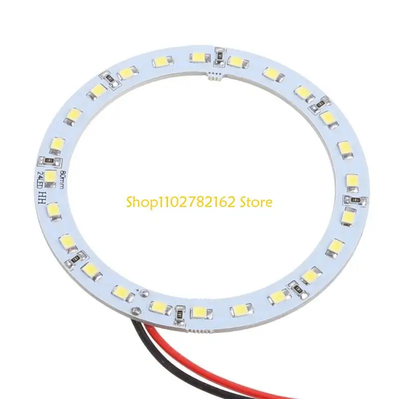 

547B 2Pcs 12V 24 LED 80mm Angel Eyes Bright White Ring Car Light