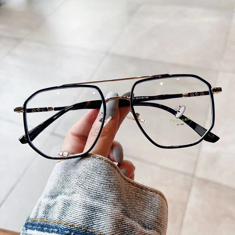 New Style Men Women Eyeglass Frames Polygon Shape Anti Blue Light Woman Glasses TR90 Material Glasses Trendy image 5