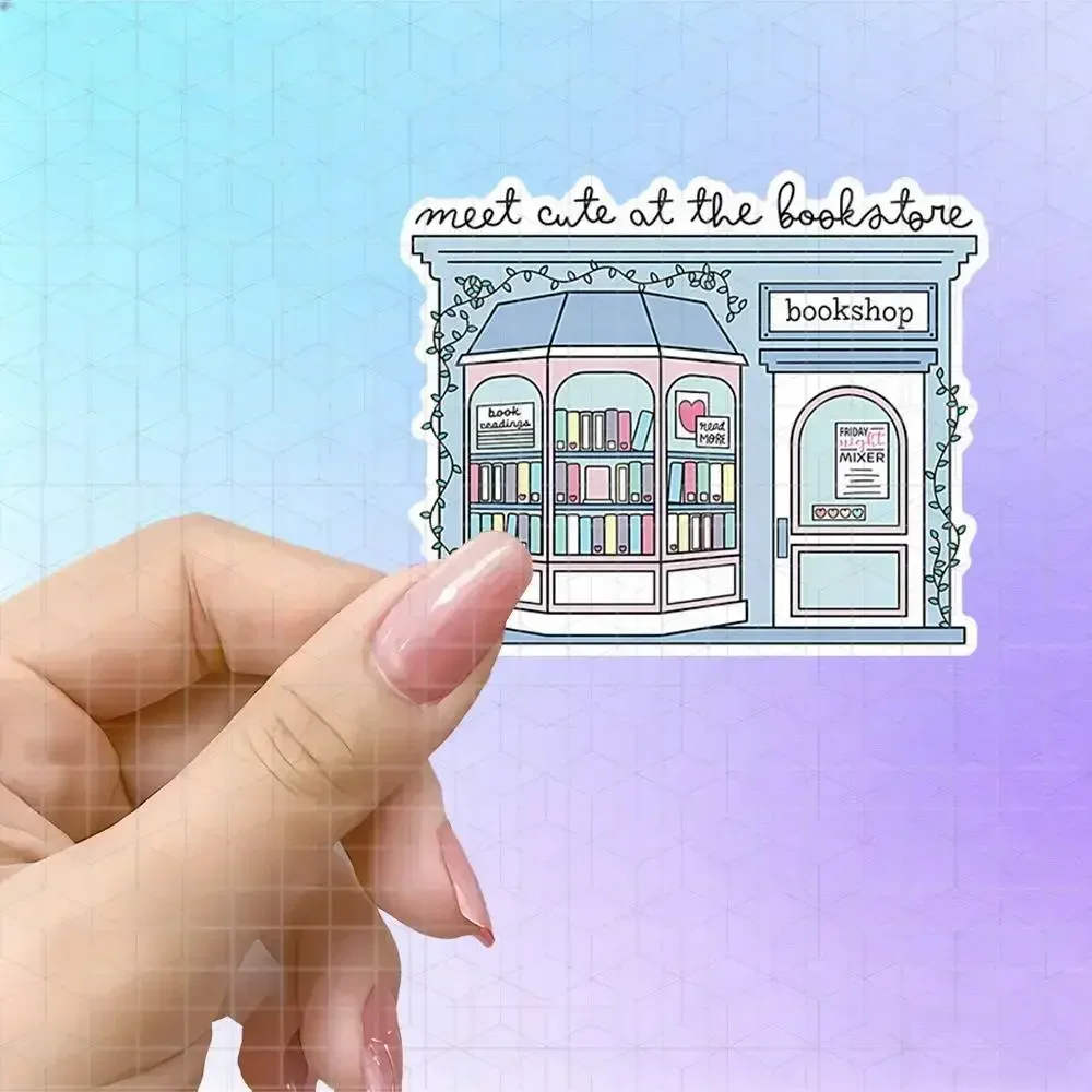 Macaron Bookstore Literary Quote Vinyl Sticker Matte Decal For Handbook Tablet Luggage Romantic Bookish Book Lover Personal