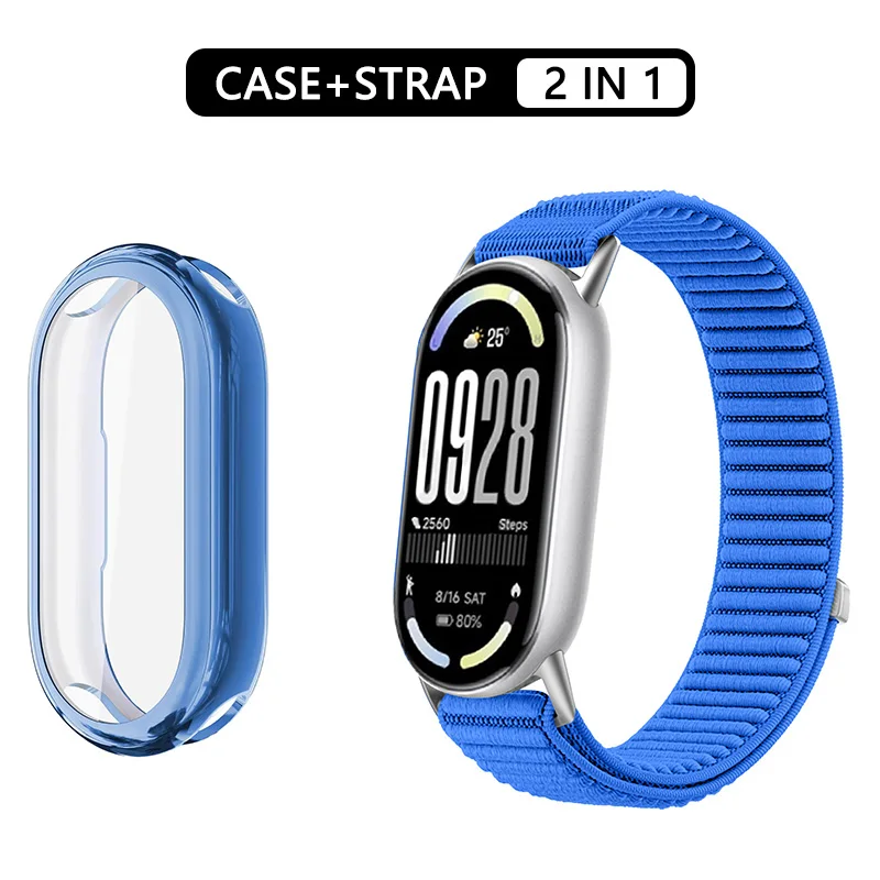Nylonarmband + Schutzhülle für Xiaomi Mi Band 10, 9, 8, NFC-Sportarmband, elastisches Handgelenksband, Xiaomi Smart Band 9, 8, 10 Zubehör. – Detail 7