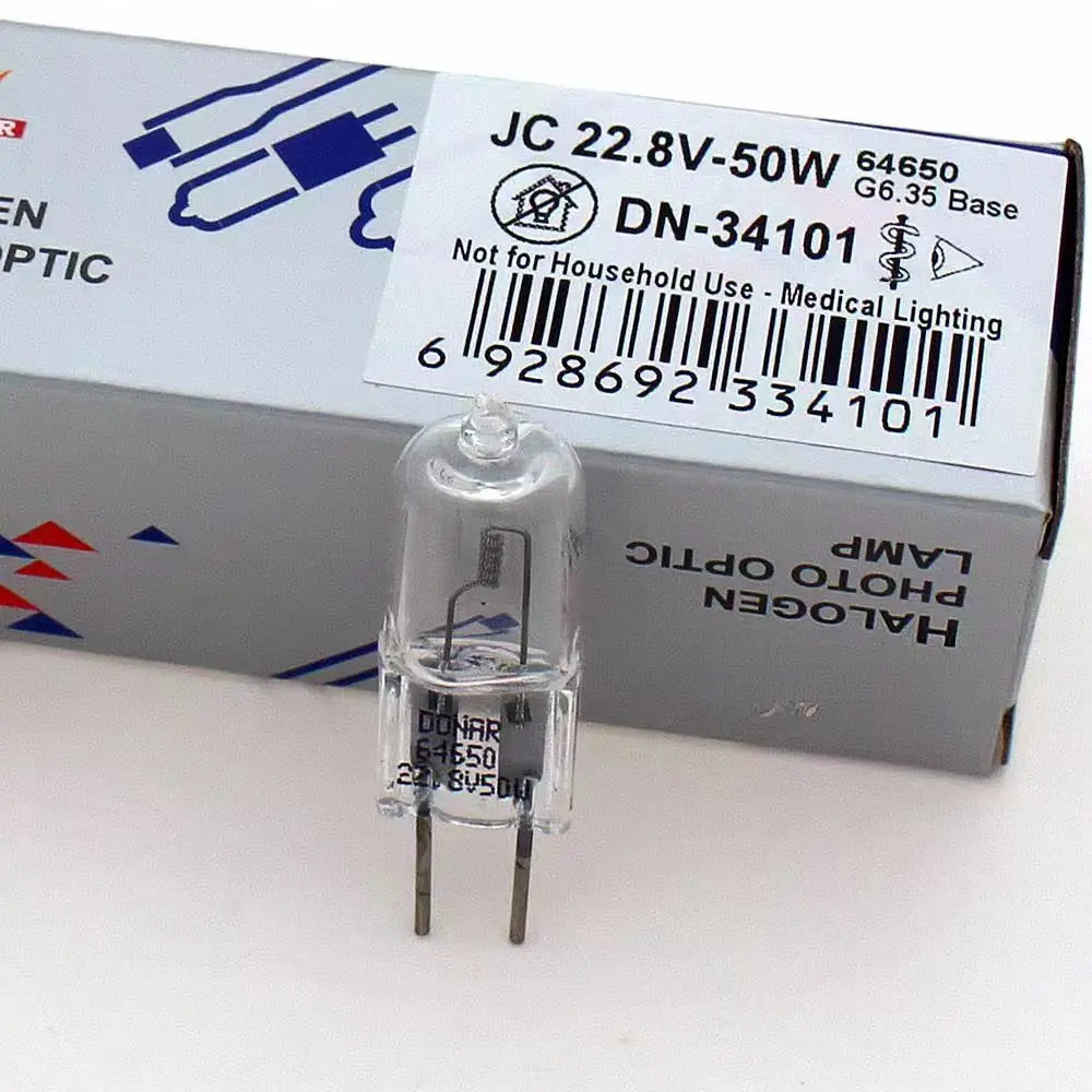 HoneyFly 64650 Shadowless Halogen Lamp G6.35 22.8V 50W 3100K Medical for DR MACH 1660/91 Hanaulux 15282 2000 Surgical Lights