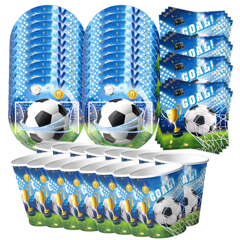 Fußball-Geburtstags-Tischware CR7 Geburtstagsdekoration Superstar Einwegbecher Teller Servietten Partyzubehör Babyparty-Artikel