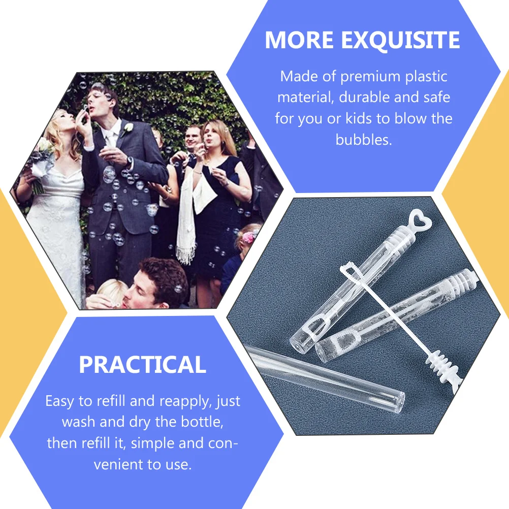 

24pcs Heart Shaped Test Tube Wands Bottle Kids Summer Outdoor Activities Wedding Favors Lightweight