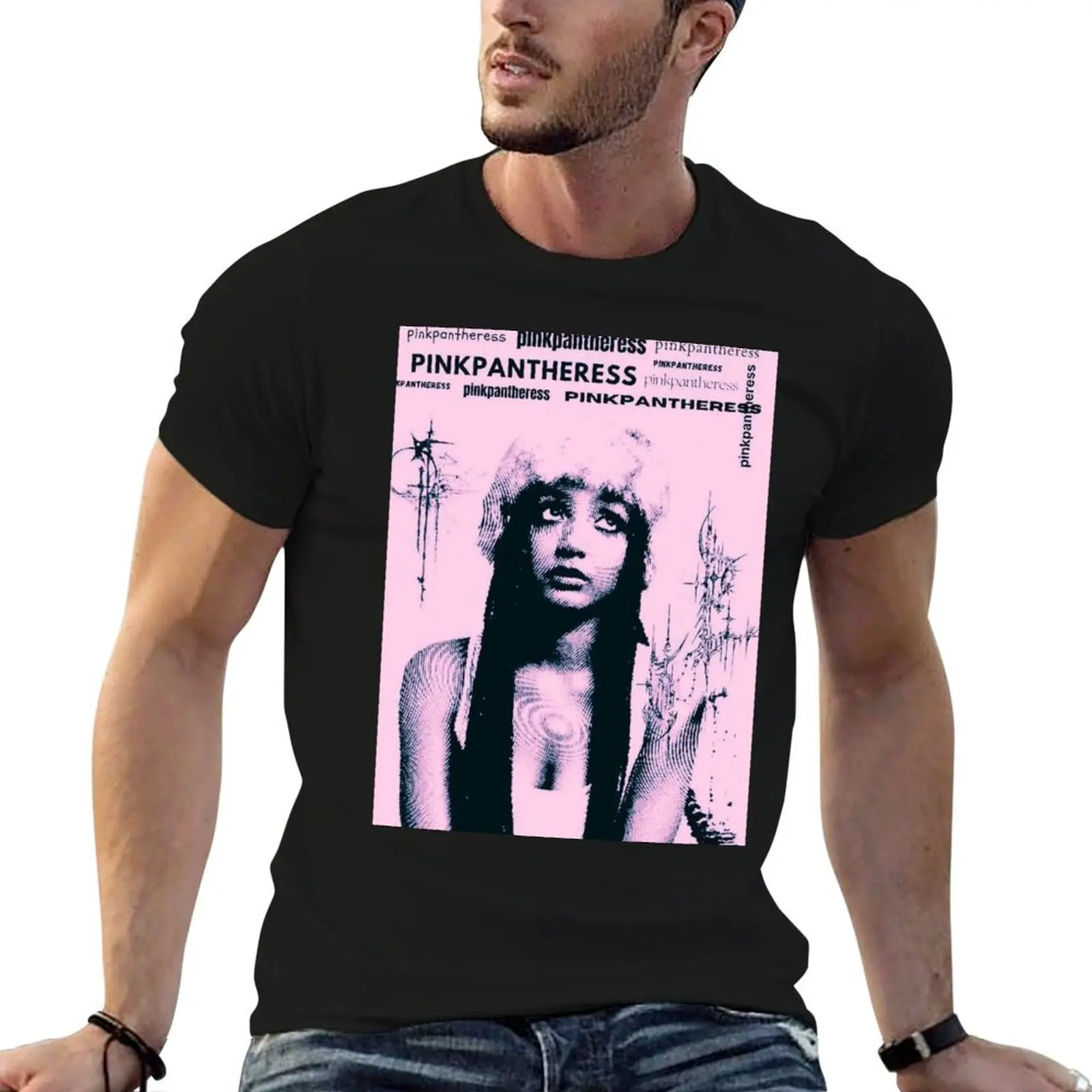 PINKPANTHERESS pink decal T-Shirt Basic Lightweight Short Sleeve Tee
