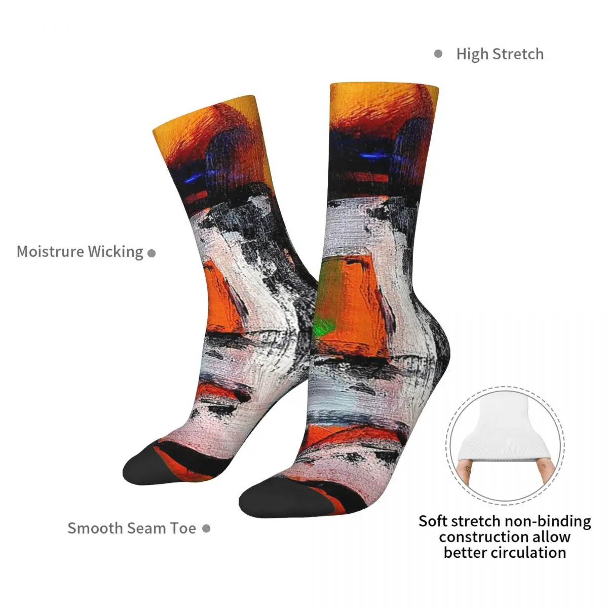 Abstract States Of Mind Socks Harajuku High Quality Stockings All Season Long Socks Accessories for Unisex Christmas Gifts