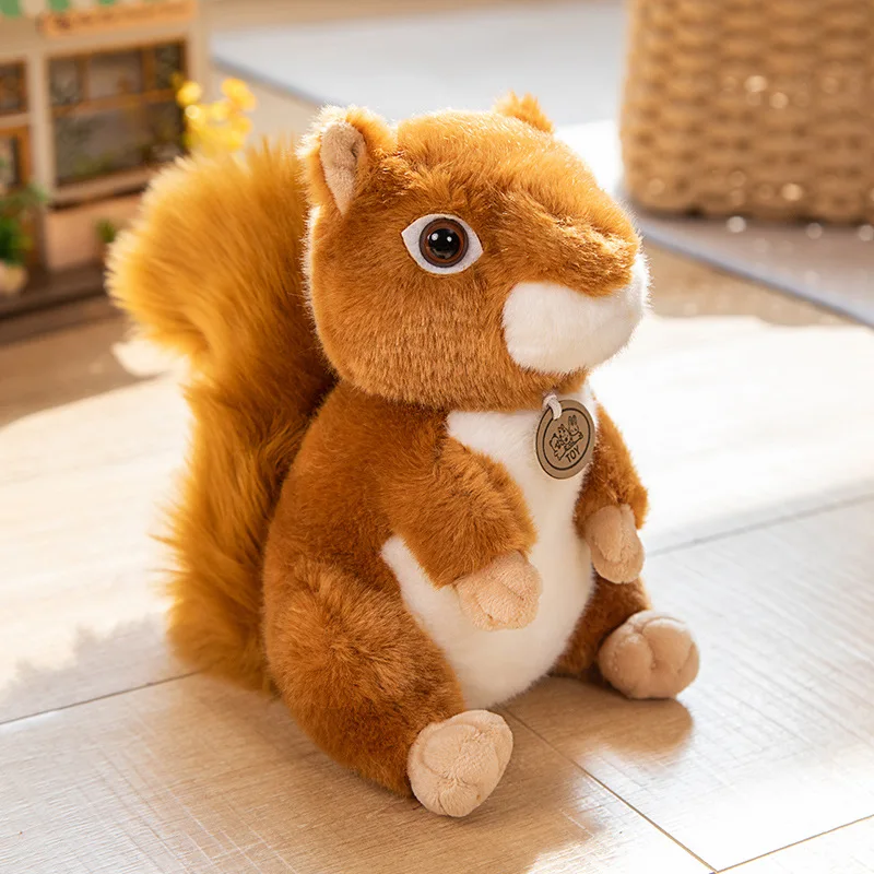 

17-30cm Realistic Squirrel Plush Toy Cute Stuffed Animal Doll High Quality Handmade Kids Holiday Gift