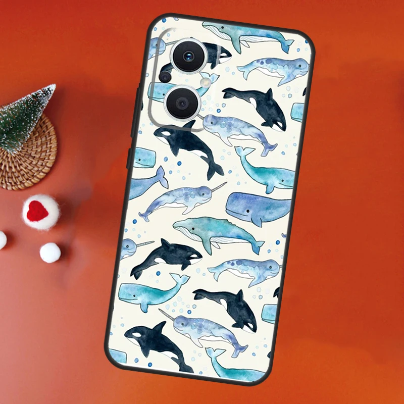 Orcas Killer Whales For OPPO Reno 8T 4Z 5Z 4 5 6 7 8 Lite 10 Pro OPPO Find X2 Lite X3 Neo X6 X5 Pro Phone Case