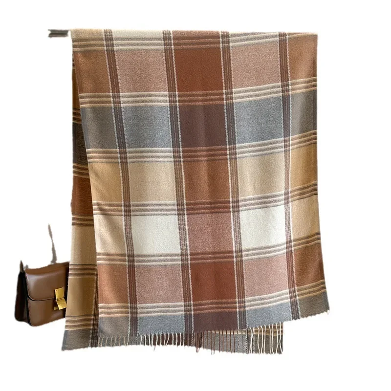 وشاح منقوش جديد الأكثر مبيعًا لجو الخريف والشتاء جميع سلسلة الرقبة الجديدة السميكة الدافئة الحالية Su Bien Women