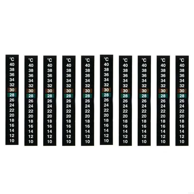 E1PD 10Pcs On Thermometer Strips Digital Temperature Sticker for Fermenting Brewing Wine Cellar Aquariums 10-40°C