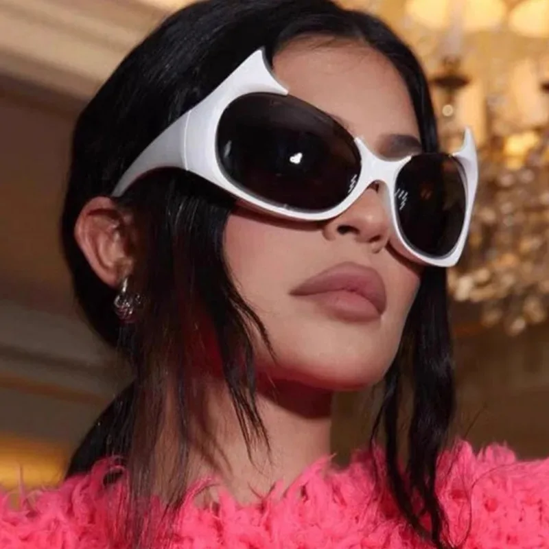 Óculos de Sol Sexy Gotham Cat Eye para Mulheres, Design Vintage de Marca Luxuosa, Óculos de Sol Fashion Punk para Homens, Óculos Divertidos de Halloween com Armação Meia Montada