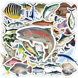 Mixed Fish Fishing Stickers Ocean Fish DIY Toy Gift Decorative Decal for Phone Laptop Bottles Luggage Waterproof