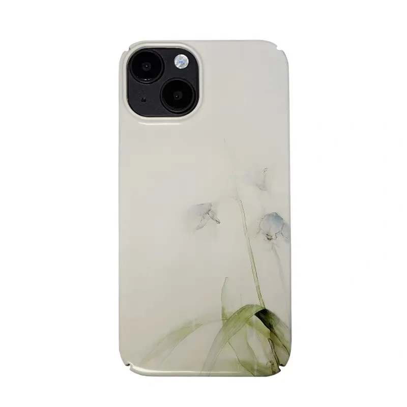 

INS Simple Blue Orchid Phone Case for IPHONE 17 Air 16E 15 PROMAX 14 Plus 13 12 MINI 11 PRO 16Plus XR XS SE Acrylic Phone Cover