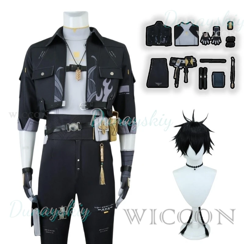 

Wuthering Waves Rover Cosplay Costume Wig Game Male Uniform Main Character Resonator Halloween Party for Women Men Props XXXL