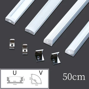 LED -Track -Aluminiumkanal, V/U, Diffusorprofil, PC -Abdeckung, LED -Balken, Lichtunterstützung, 50 cm 10 Hauptverkäufe LED Diffuse Licht - №4