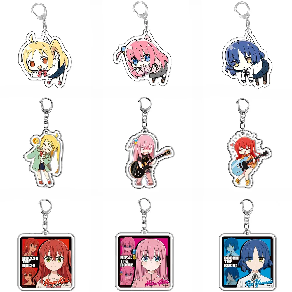 BOCCHI THE ROCK! Gotoh Hitori Acryic Anime Keychains Ijichi Nijika Kita Ikuyo Bag Tag Parts Baji Accessories