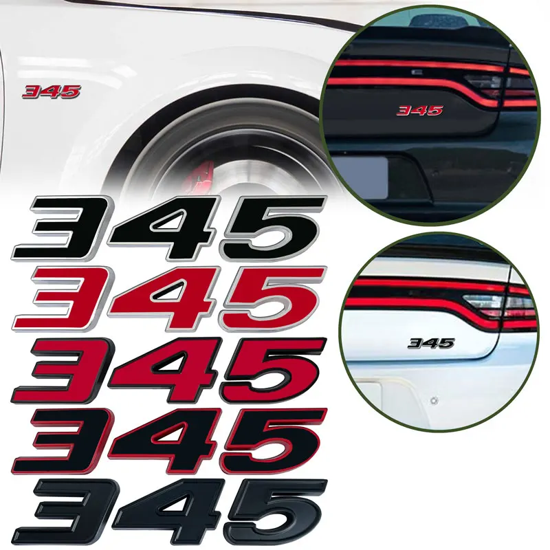 3D Metal 392 345 6.4L 5.7 Logo Car Sticker Emblem Badge Decals Auto Tail For Dodge HEMI Ford Audi Toyota Honda Jeep Accessories