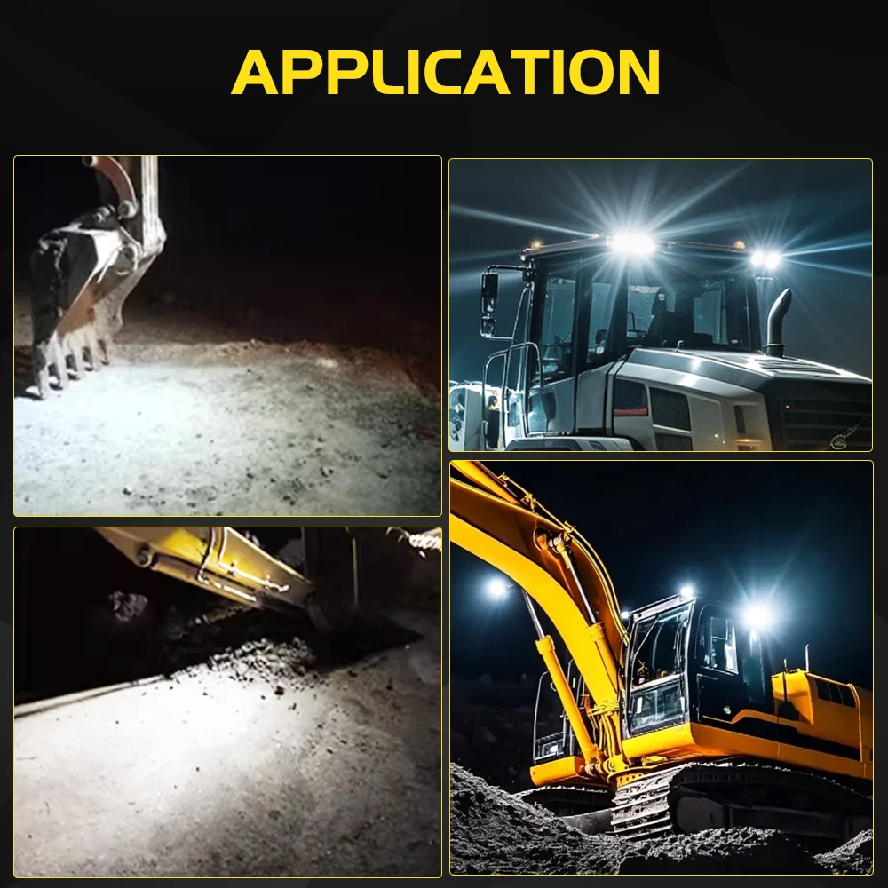 UNISHINE 4 Zoll Quadratisches LED-Arbeitslicht 6LED 6000K Flutlicht Hochleistungslicht für LKW, Bagger, Lader, Traktor, ATV, Offroad-Einsatz