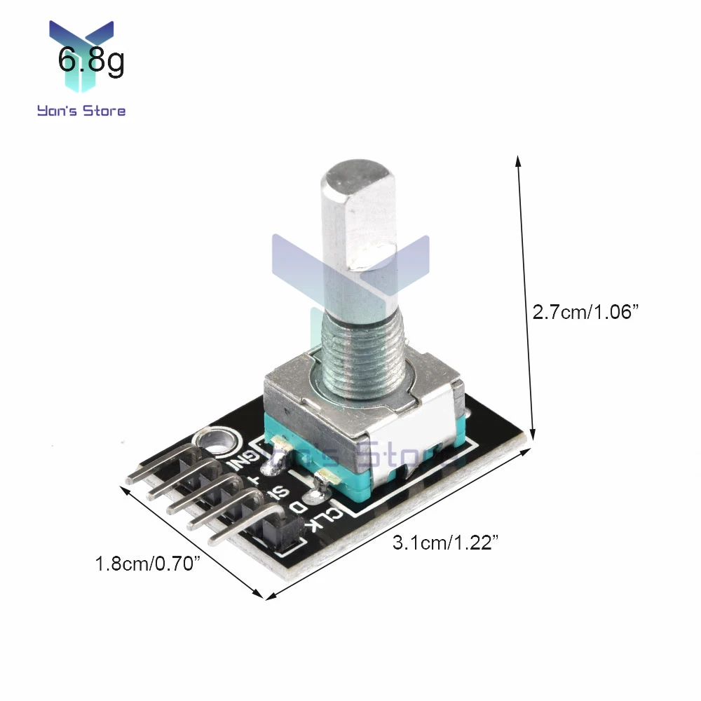360องศา Rotary Incremental Encoder โมดูลอิฐ Sensor สวิทช์บอร์ด KY-040สำหรับโมดูล Pins 5V สำหรับ Arduino