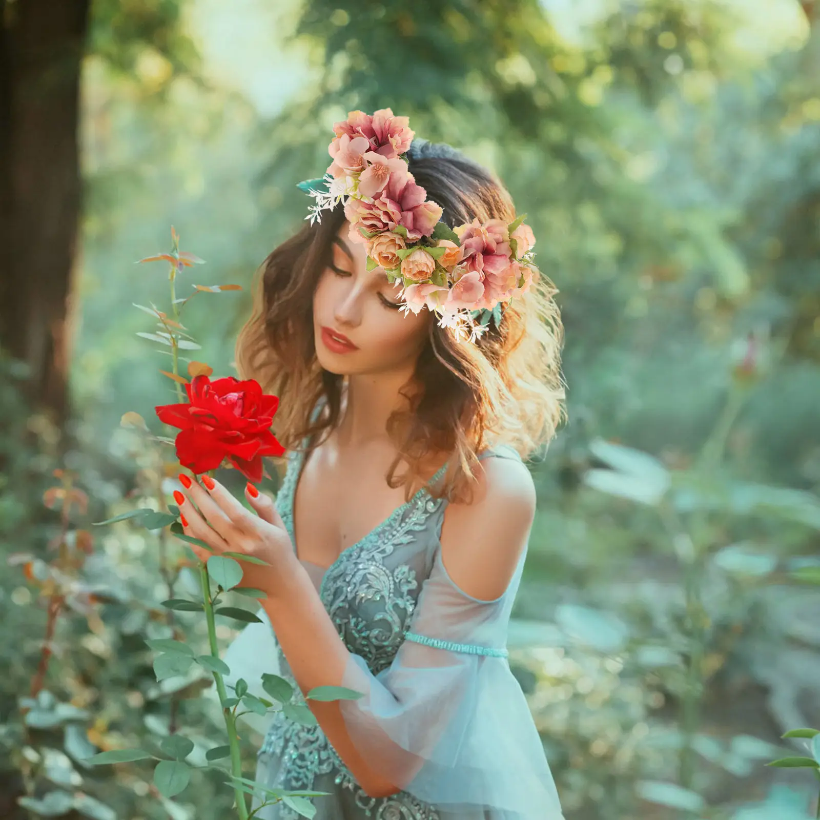 

Богемная повязка на голову с крупными цветами, искусственная цветочная лента, свадебные аксессуары для волос для женщин, для вечеринок, свадеб и банкетов