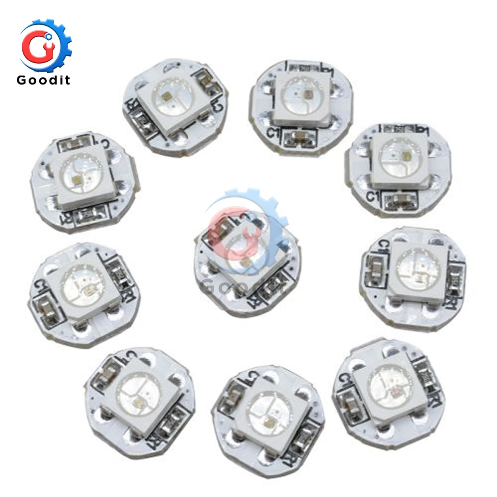 10PCS/Lot DC 5V 3MM X 10MM WS2812B SMD RGB LED Mini PCB Board 5050 Chip Built-in IC-WS2812 Top Quality Full Color Soft Lights