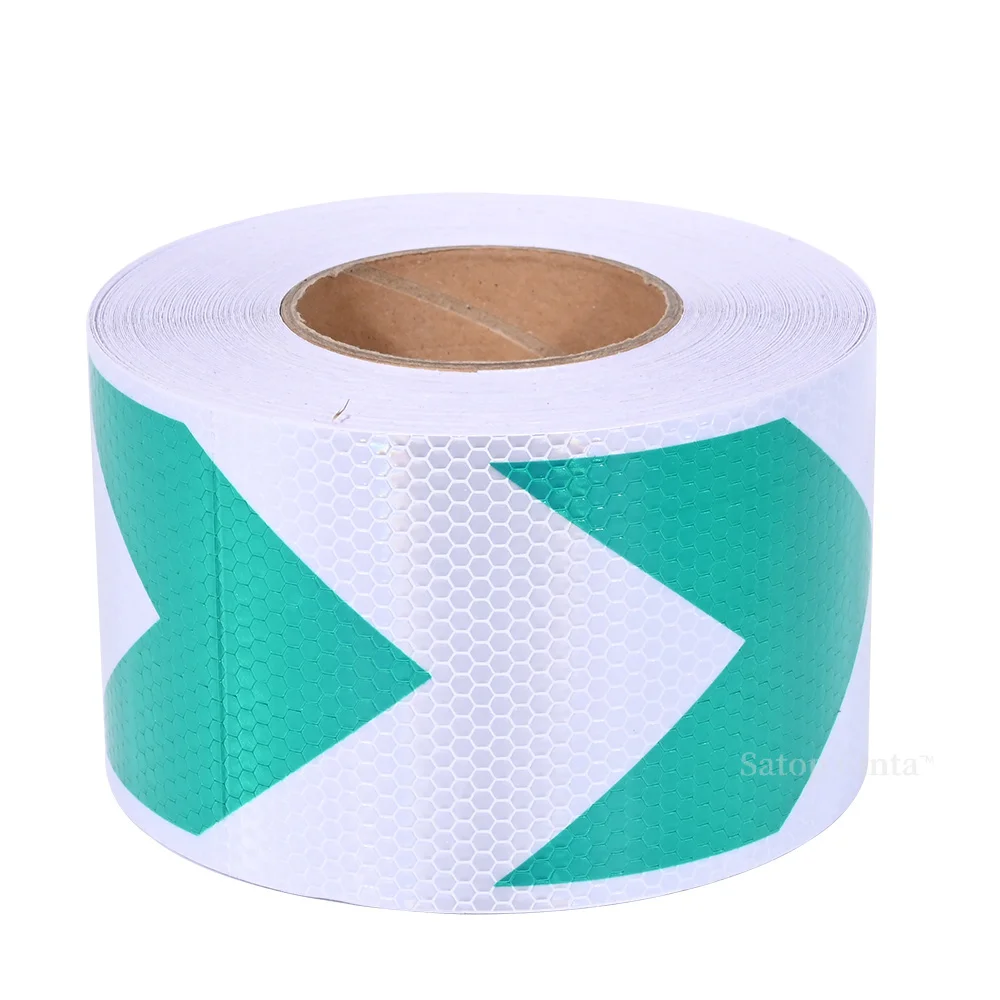 Adhesive Reflective Tapes 10Cmx10M Twill Arrow Printing Reflect High Visibility Truck Vehicle Reflective Safety Warning Stickers