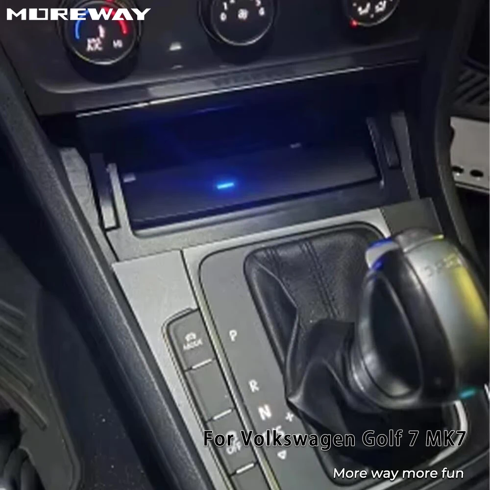 

Беспроводное зарядное устройство Moreway для Volkswagen Golf 7 MK7 2014-2018, зарядная панель, держатель для мобильного телефона, быстрая зарядка, аксессуар для салона автомобиля